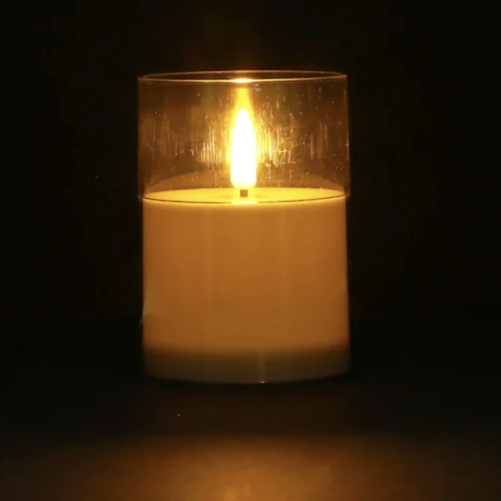 Flameless LED Tube Plastic Pillar Candles